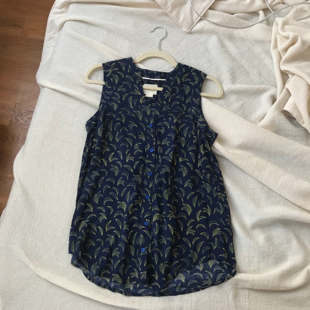 Maeve (Anthropologie) Banana Print Blouse
